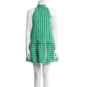 NWT** Christian Lacroix Emerald and White Striped Dress